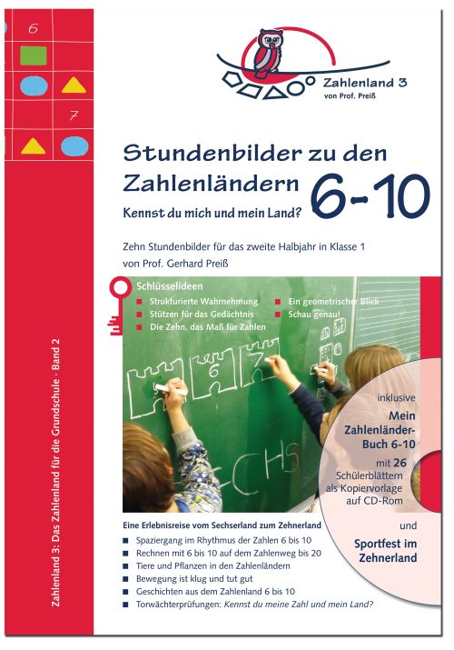 Stundenbilder zu den Zahlenländern 6 bis 10 mit Schülerblättern