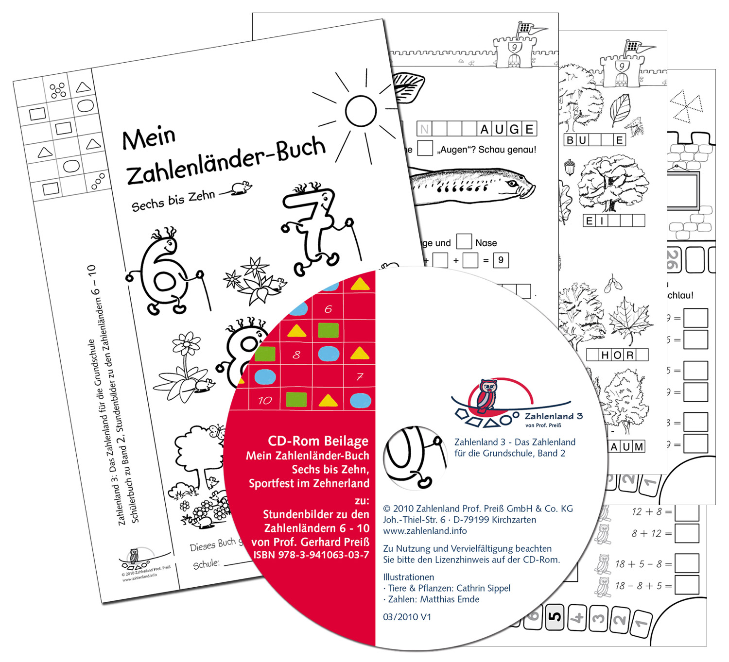Stundenbilder zu den Zahlenländern 6 bis 10