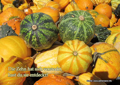 Die Zehn hat sich versteckt.