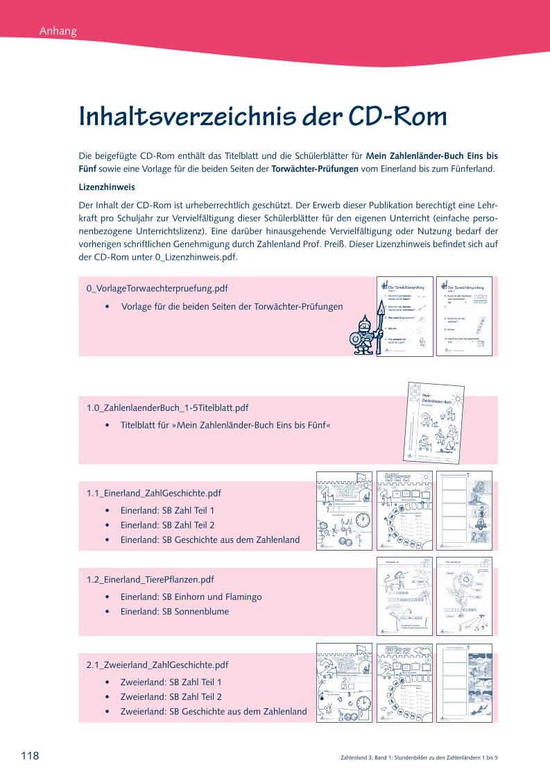 Stundenbilder zu den Zahlenländern 1 bis 5 mit Schülerblättern – Bild 17