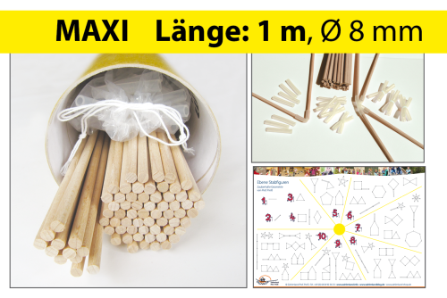 MAXI Stabfiguren-Set (100 cm lang, Ø 8 mm) zur Zauberhaften Geometrie