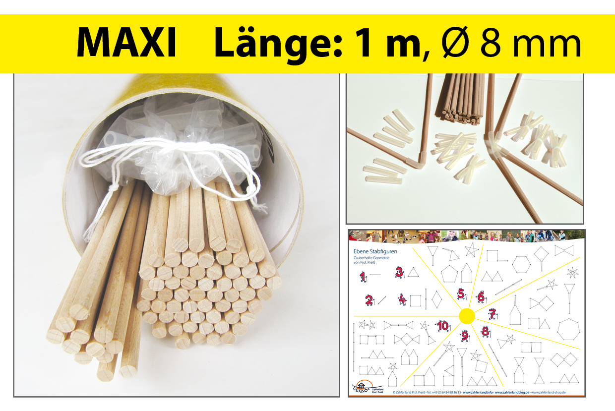 MAXI Stabfiguren-Set (100 cm lang, Ø 8 mm) zur Zauberhaften Geometrie