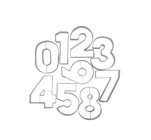 Ausstechformen-Set Zahlen 9-teilig, 6,5 cm (Edestahl)