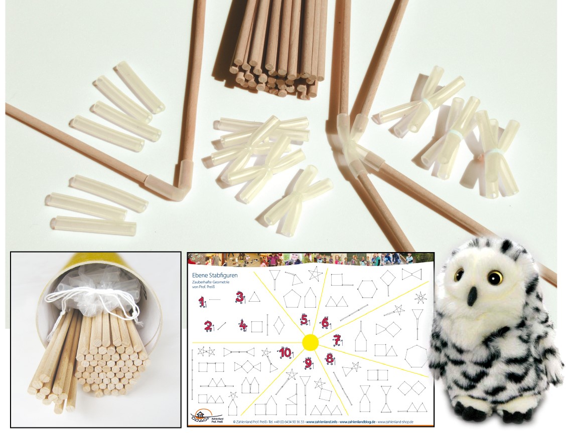 Kita-Stabfiguren-Set Ø 6 mm: Ein Zoo und ein Garten fürs Zahlenland