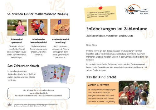 Elternbroschüre zum Zahlenland, 25 Stück